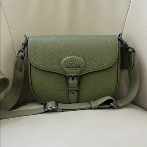 Coach Amelia Saddle Bag Military Green EUC